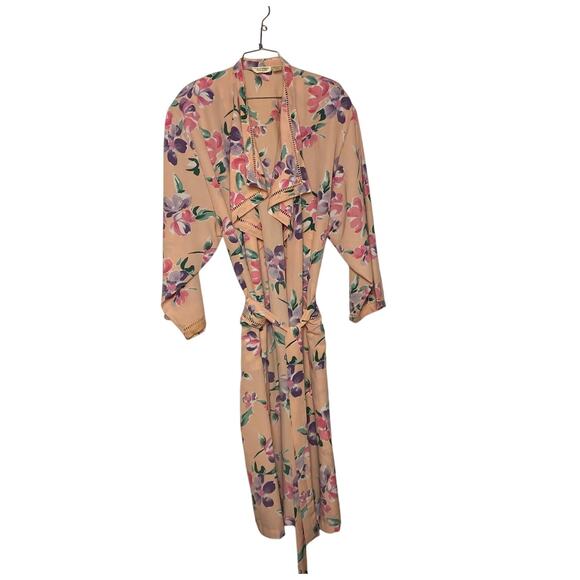 Vintage Victoria's Secret Gold Label Pink Floral Robe - Picture 1 of 6
